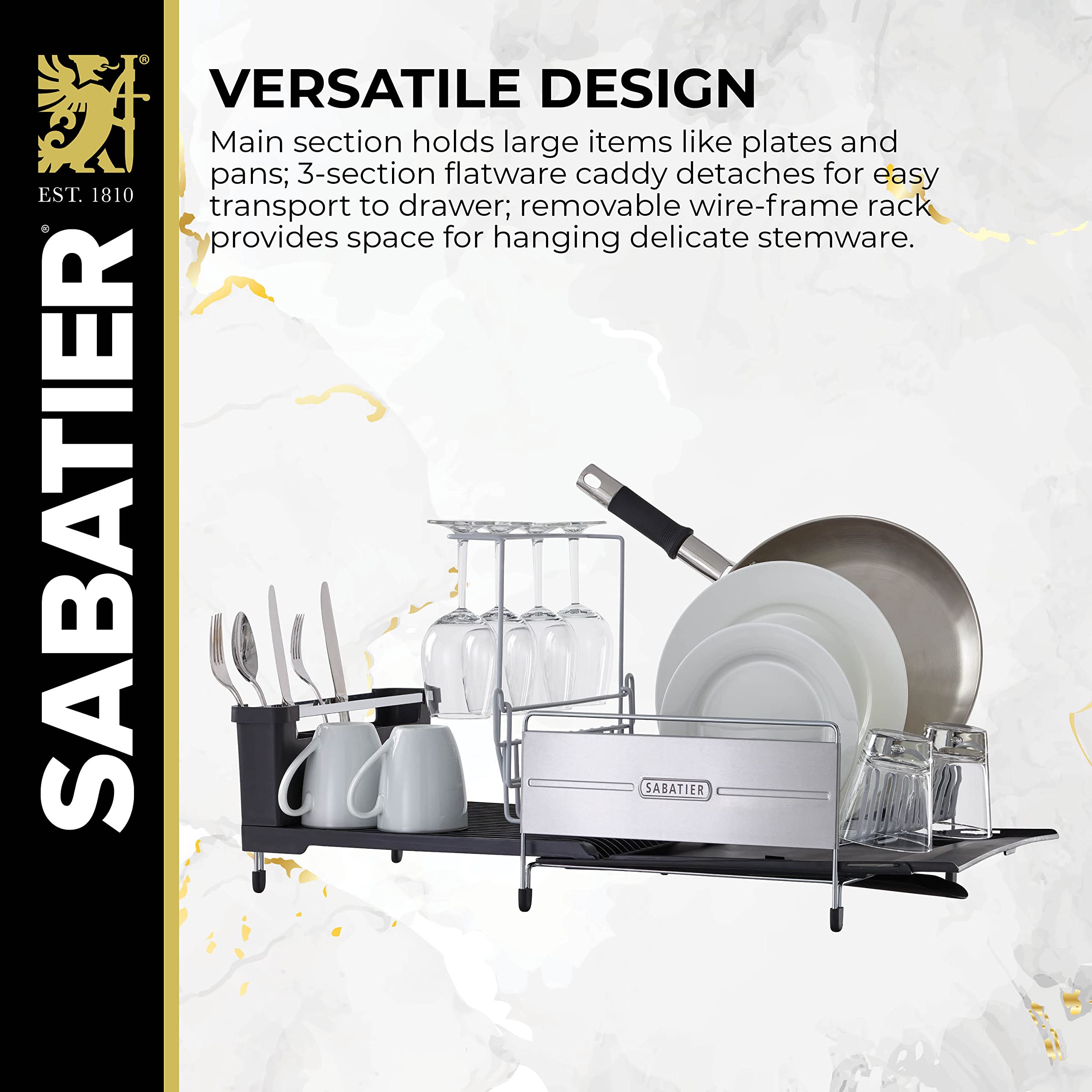 Sabatier stemware holder cradling wine glasses to protect delicate glassware