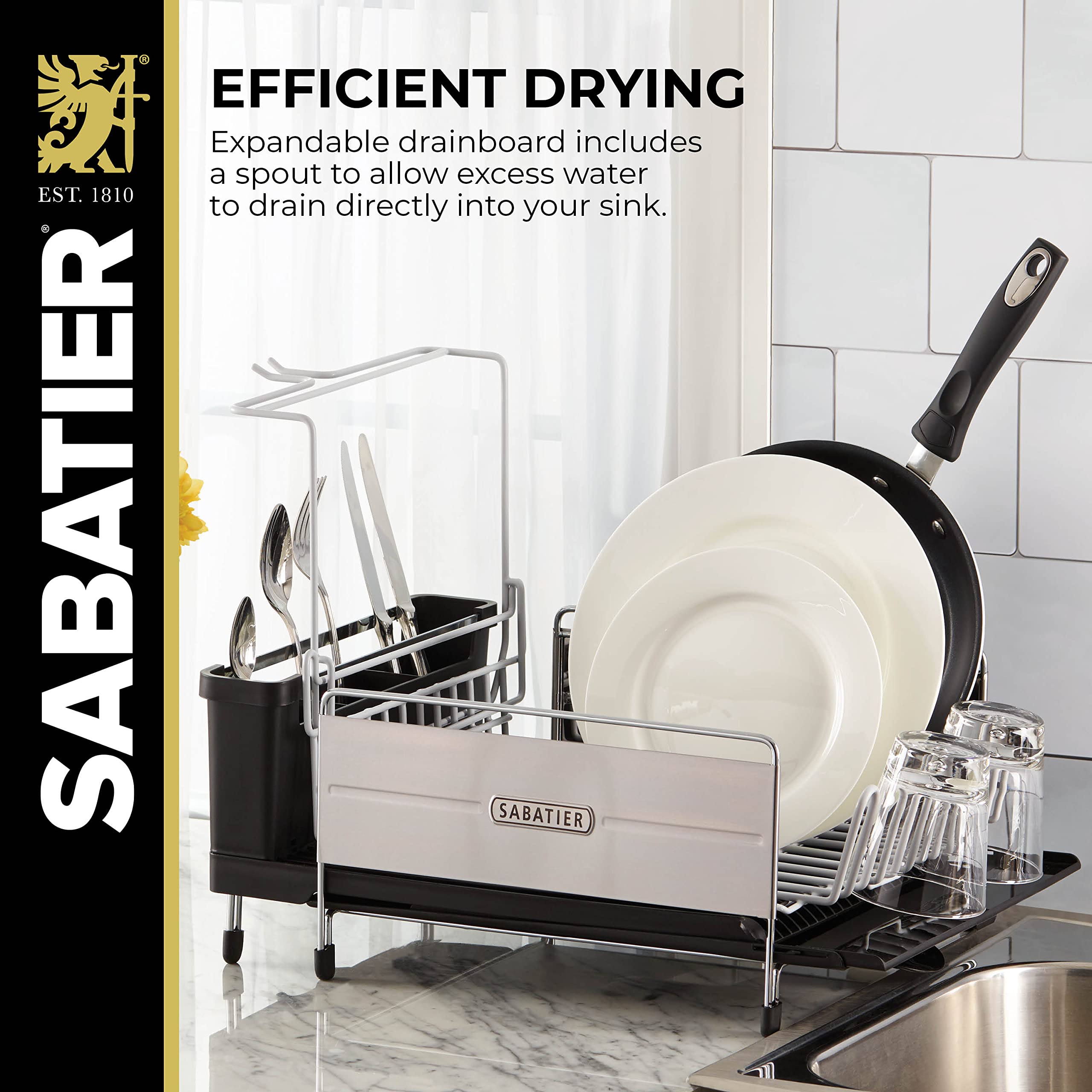 Sabatier utensil caddy organizing spoons and spatulas for faster drying benefit