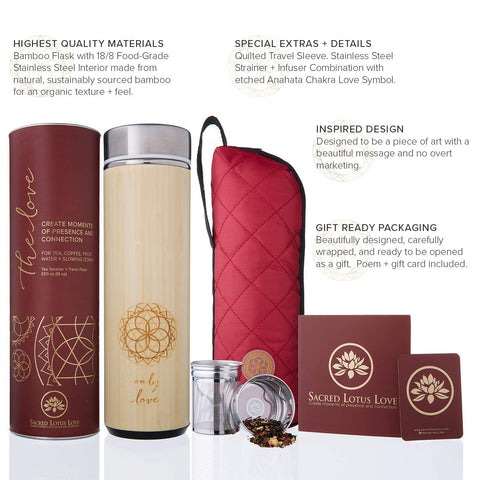Gift-ready Sacred Lotus Love tumbler inside presentation box ideal for gifting