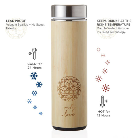 Interior double-wall stainless steel of Sacred Lotus Love tumbler for temperature retention