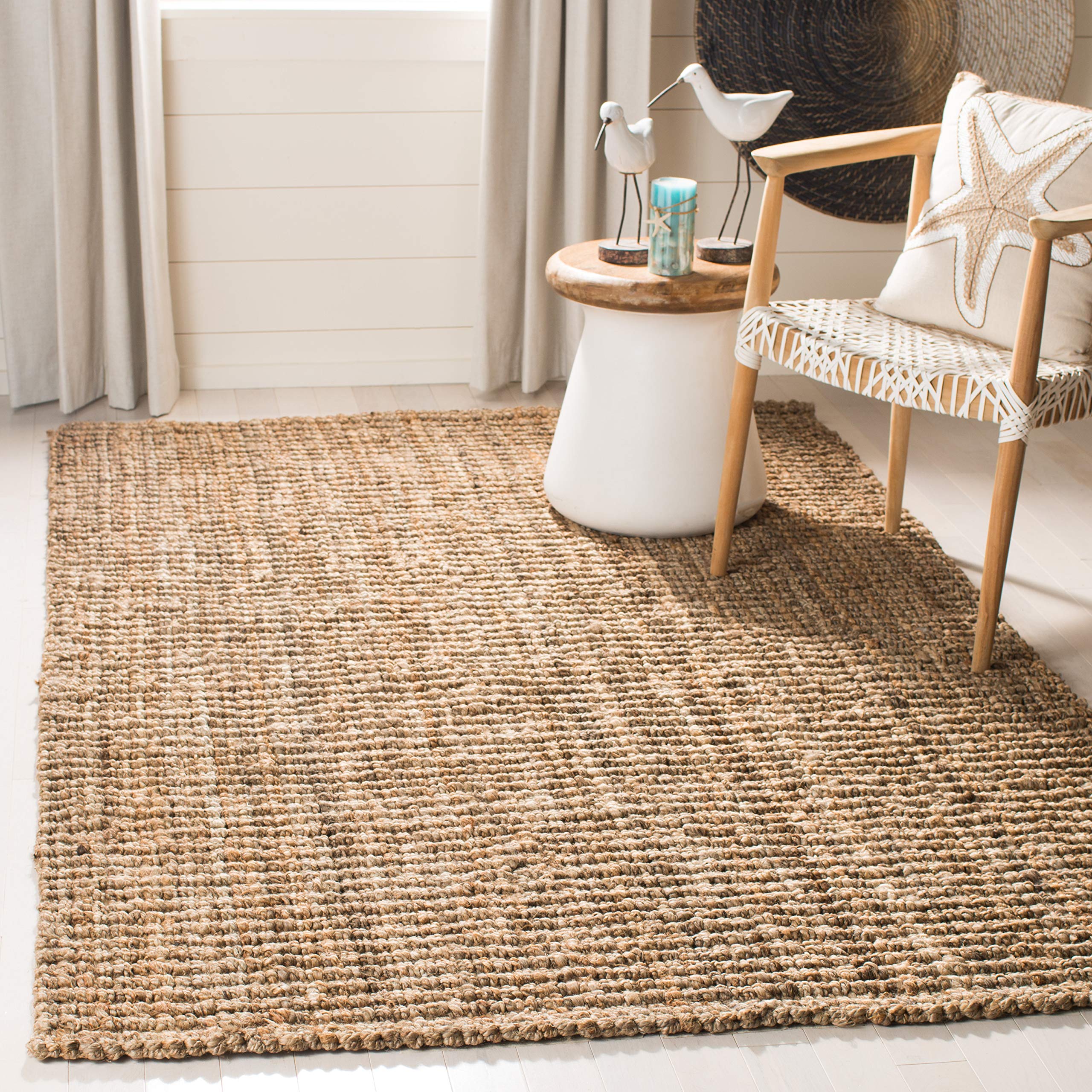 SAFAVIEH close-up of chunky jute loops highlighting texture and durability