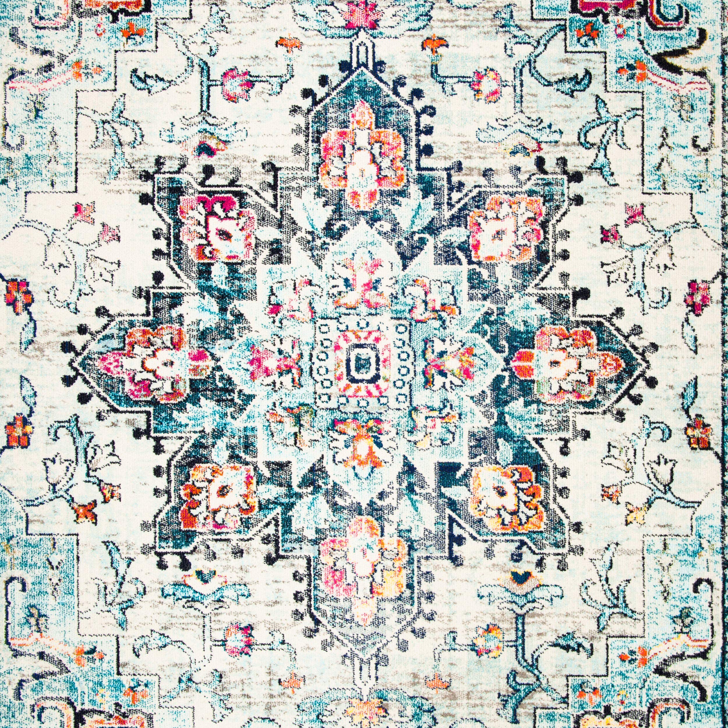 SAFAVIEH cream and blue contrast photo shows color balance for versatile interior palettes