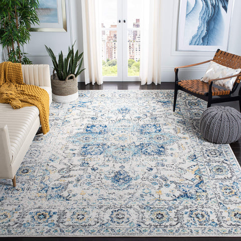 SAFAVIEH color swatch comparison illustrating turquoise, ivory, blue and gold accents