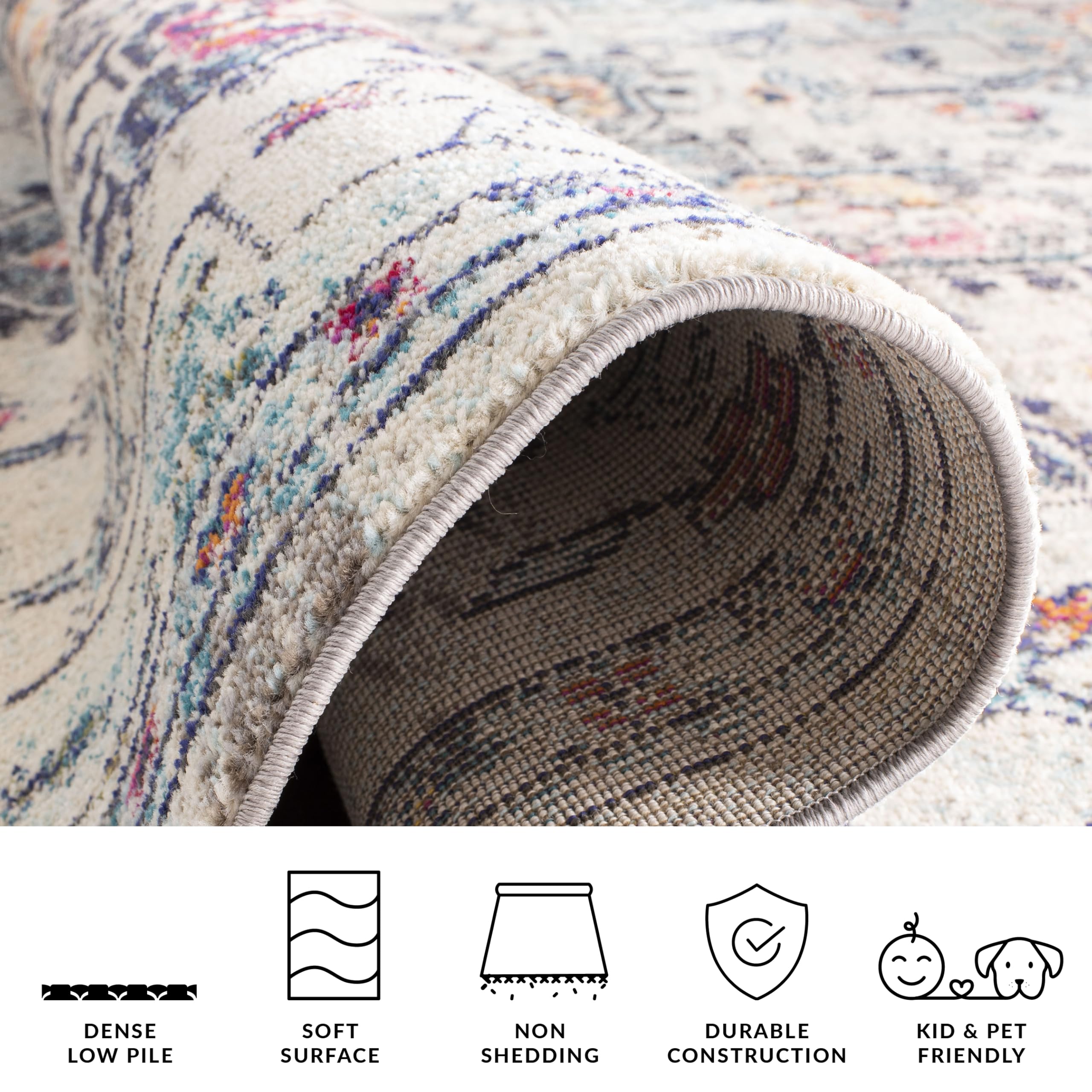 SAFAVIEH edge and binding close-up shows reinforced construction for long-lasting edges