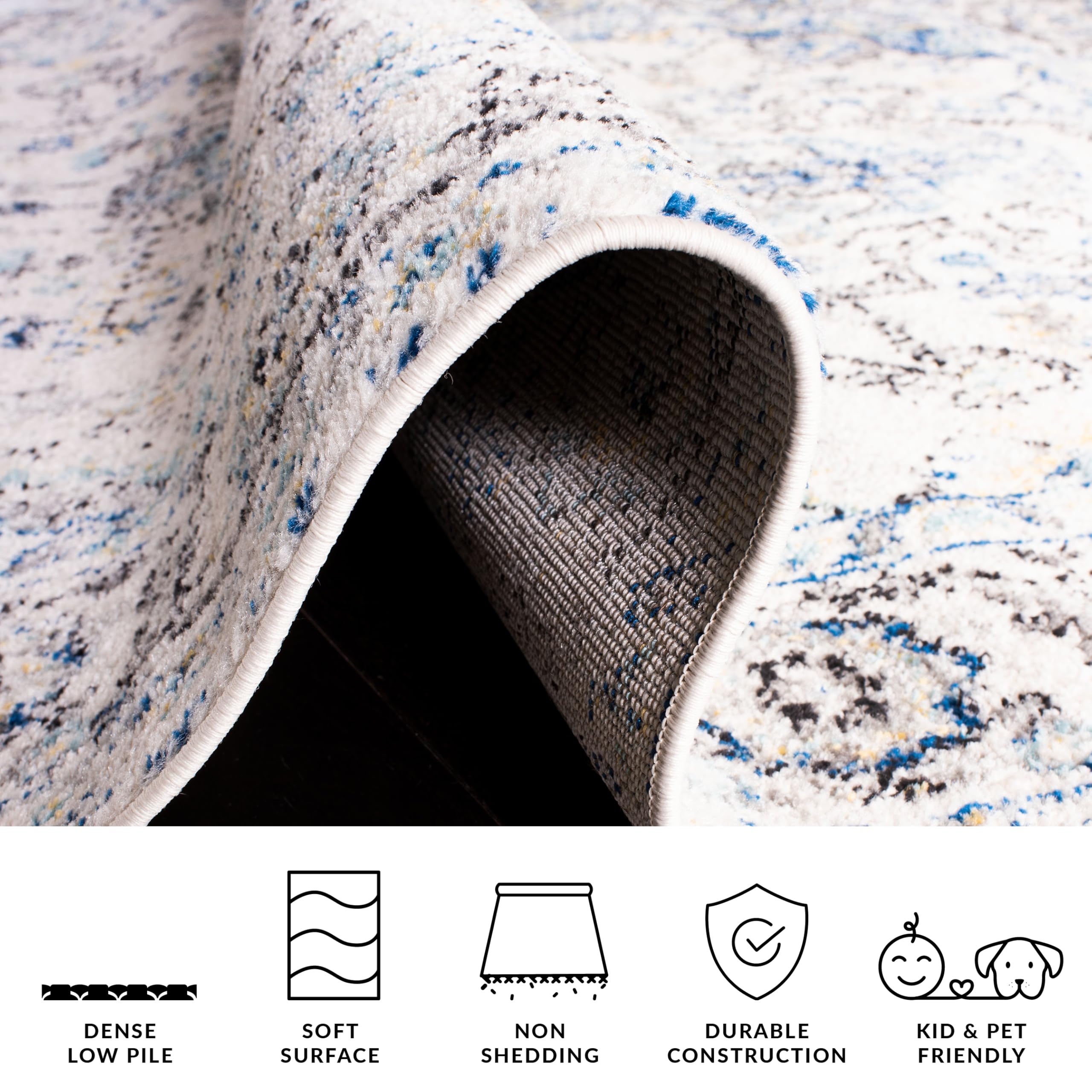 SAFAVIEH edge binding and backing detail illustrating durable finish and floor protection