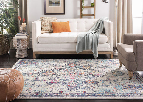 SAFAVIEH rolled rug and packaging image illustrates easy delivery and storage convenience