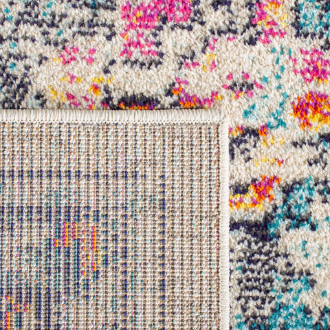 SAFAVIEH rug under coffee table shows scale and seating area definition for medium rooms