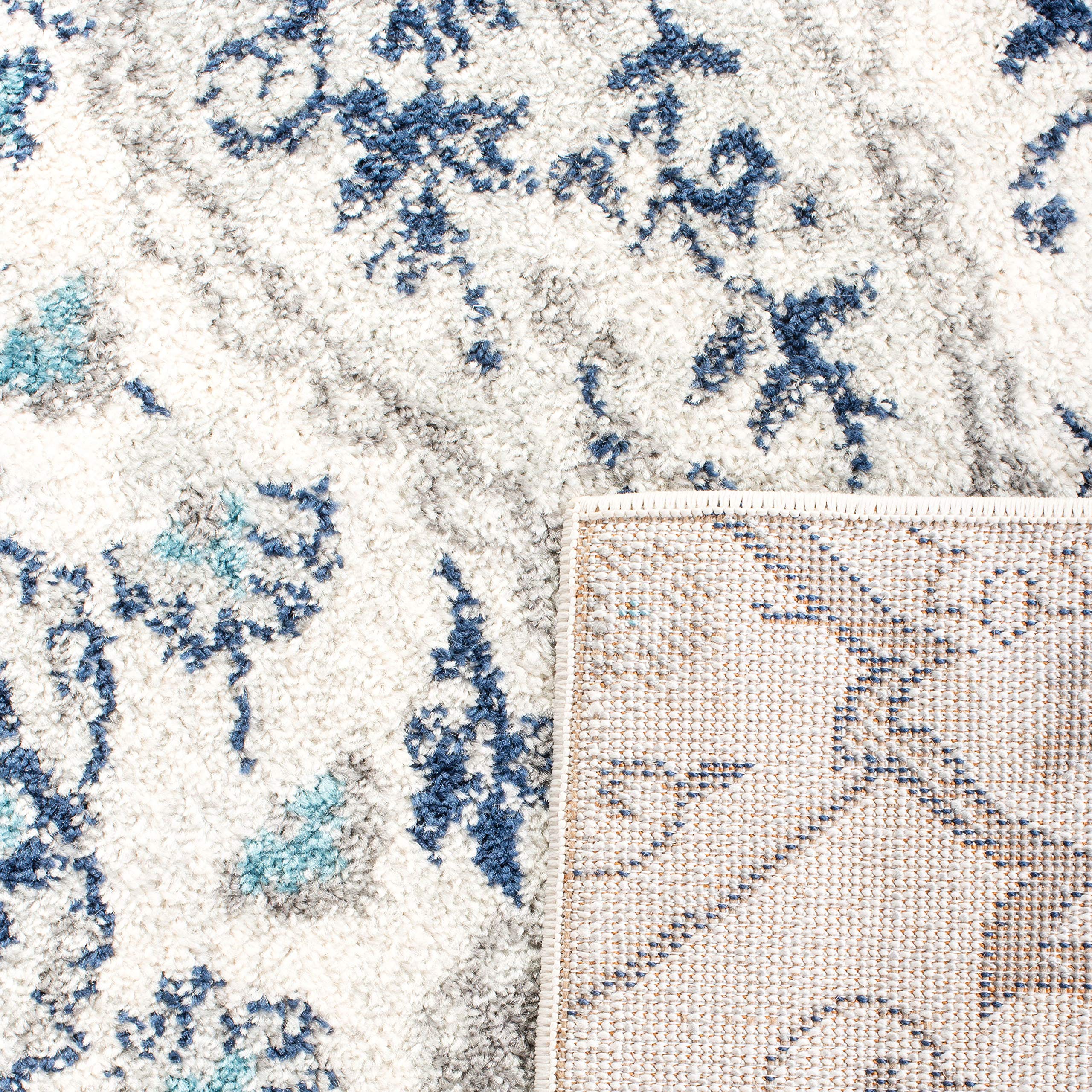 SAFAVIEH Madison woven backing and label closeup, indicates stable construction and longevity