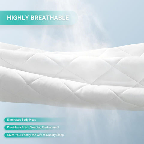 Safe and Sound mattress pad in bedroom showing comfortable, protected bed