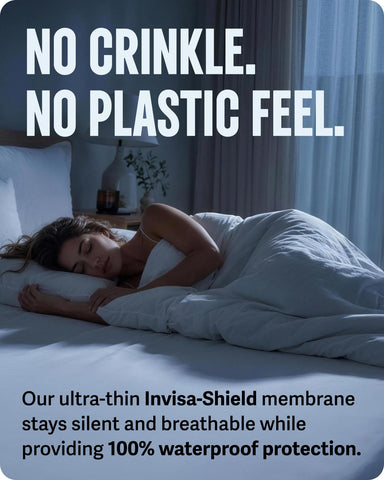 SafeRest waterproof membrane close-up repelling liquid to protect mattress from spills
