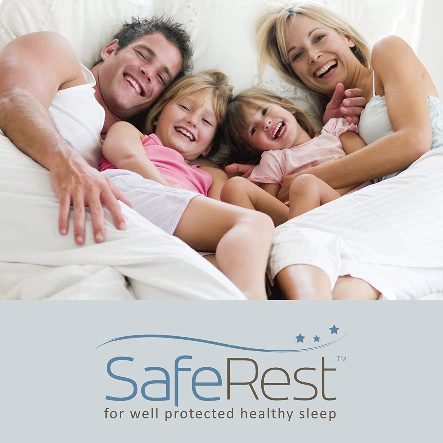 SafeRest protector on dorm bed showing easy-care practical use