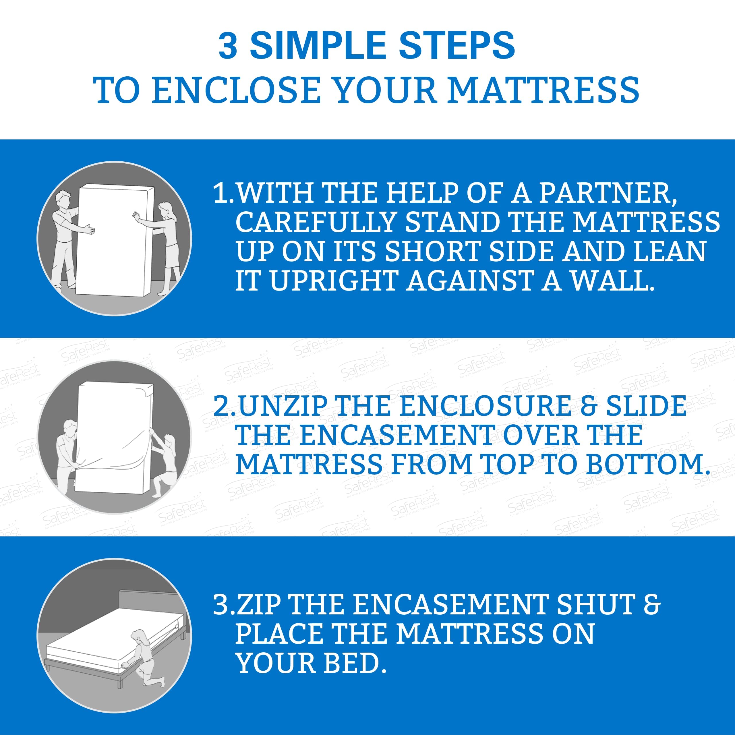 SafeRest next to a ruler showing fit for deep mattresses up to 15–18 inches