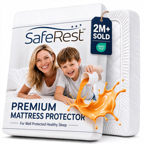 SafeRest front packaging showing product branding and twin size benefits