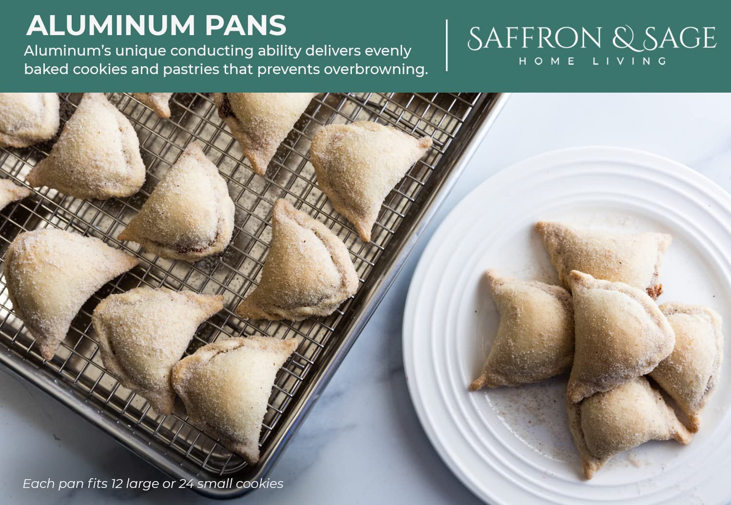 Saffron & Sage fresh cookies on tray illustrating consistent baking results
