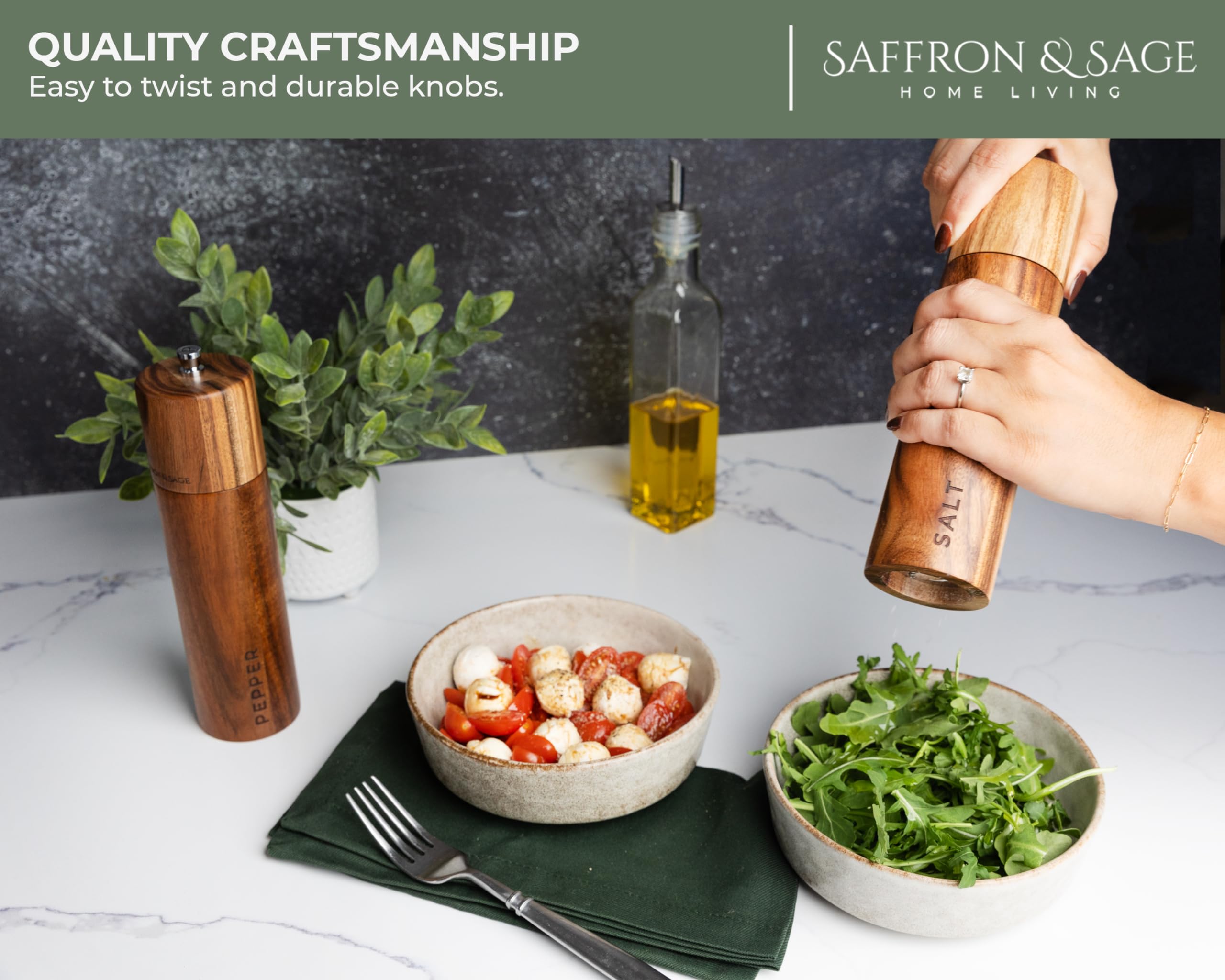 Saffron & Sage wooden refill spoon and open top ready for easy refilling