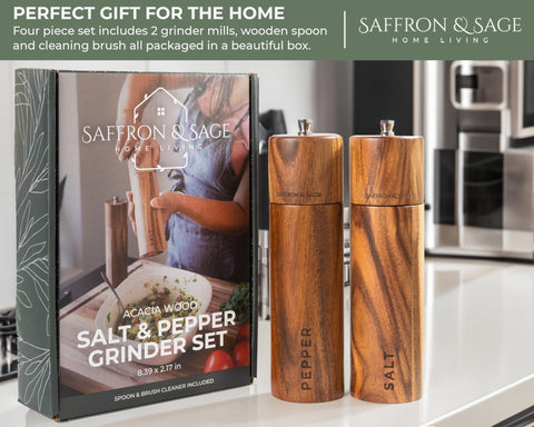 Saffron & Sage size comparison next to spoon showing compact, practical 8-inch height