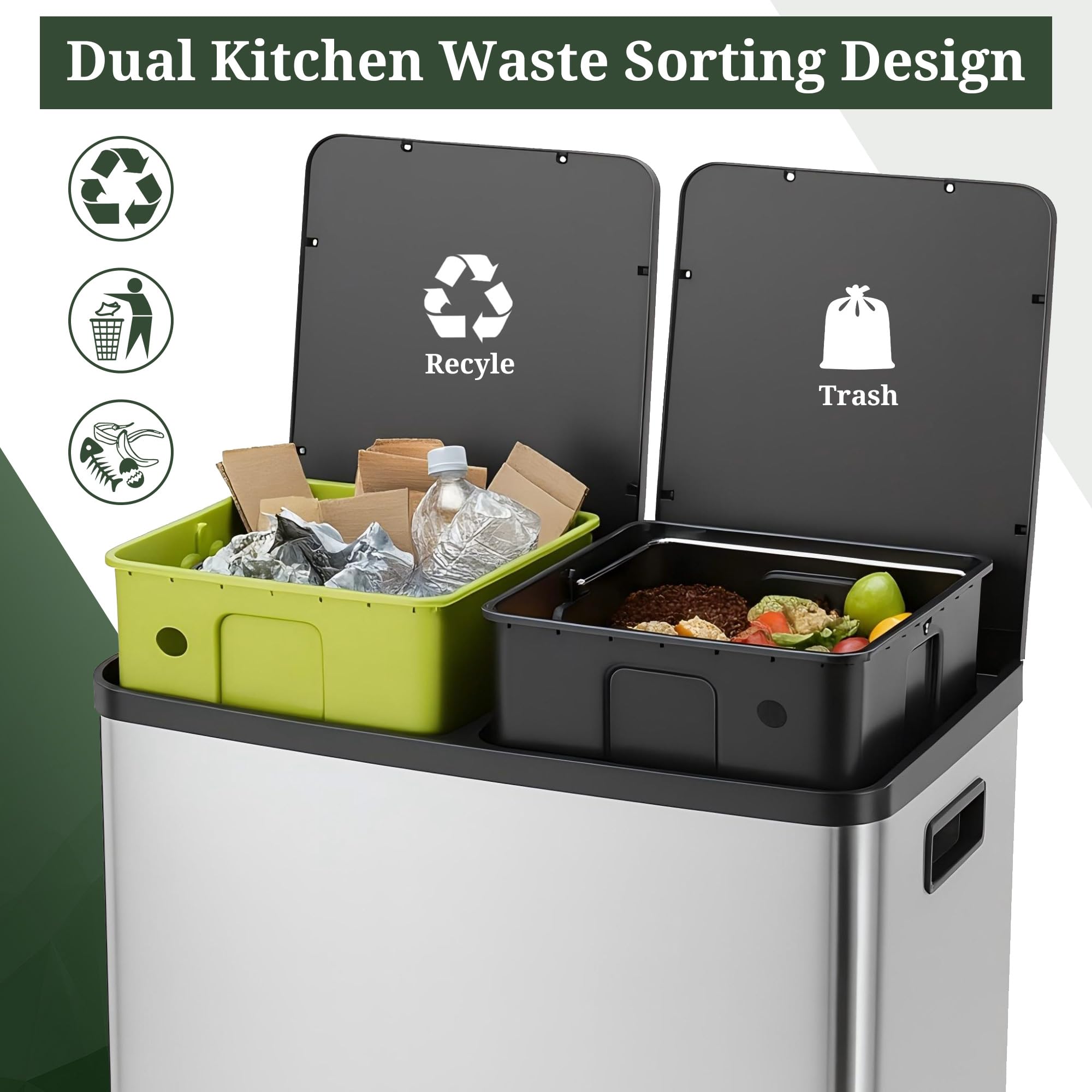 SageNest two removable inner bins lifted out for simple cleaning and sorting