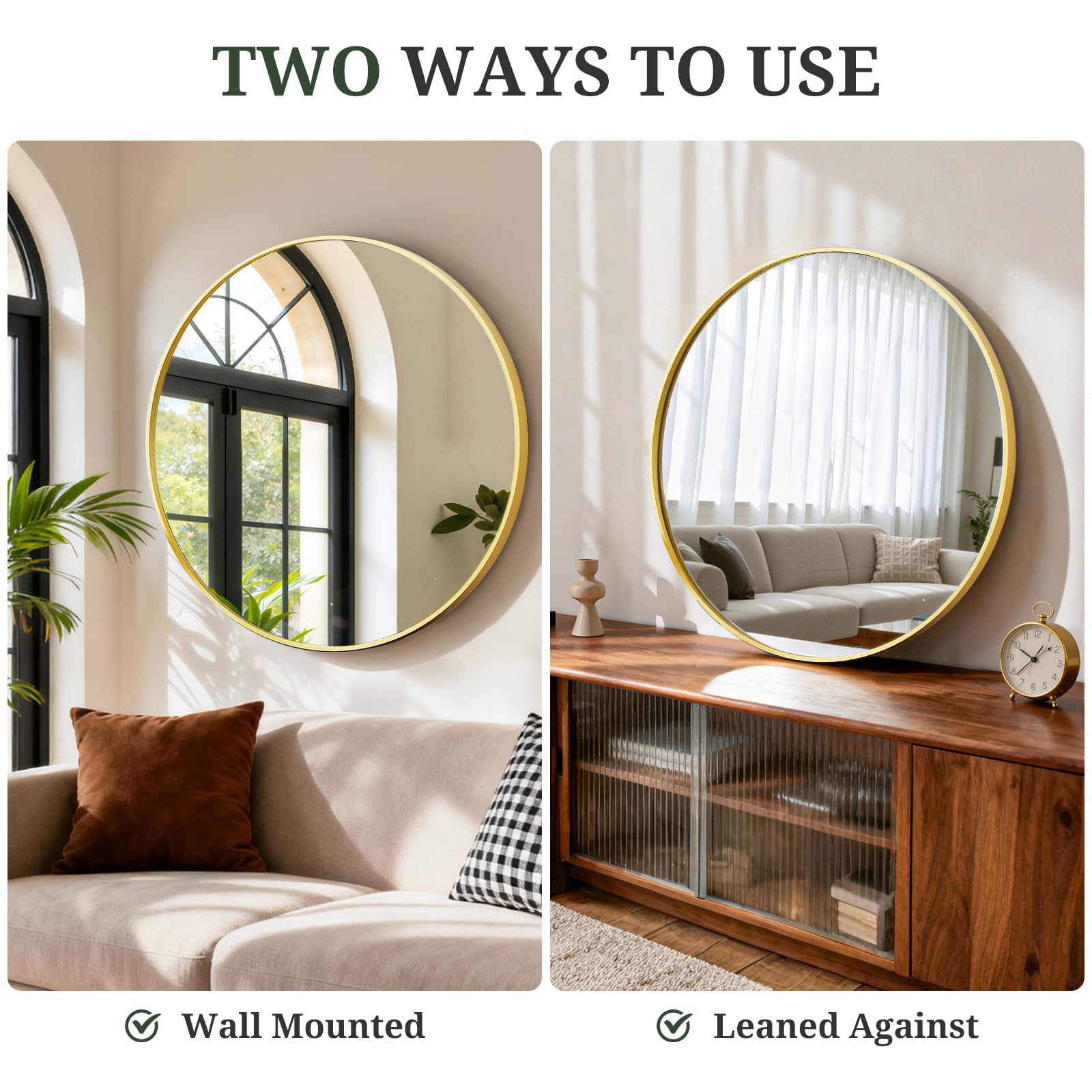 SageNest mirror installed above bathroom vanity highlighting functional grooming benefit