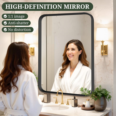 SageNest mounted horizontally above bathroom vanity to brighten and widen space