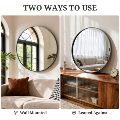 SageNest mirror mounted above bathroom vanity creating brighter, open space