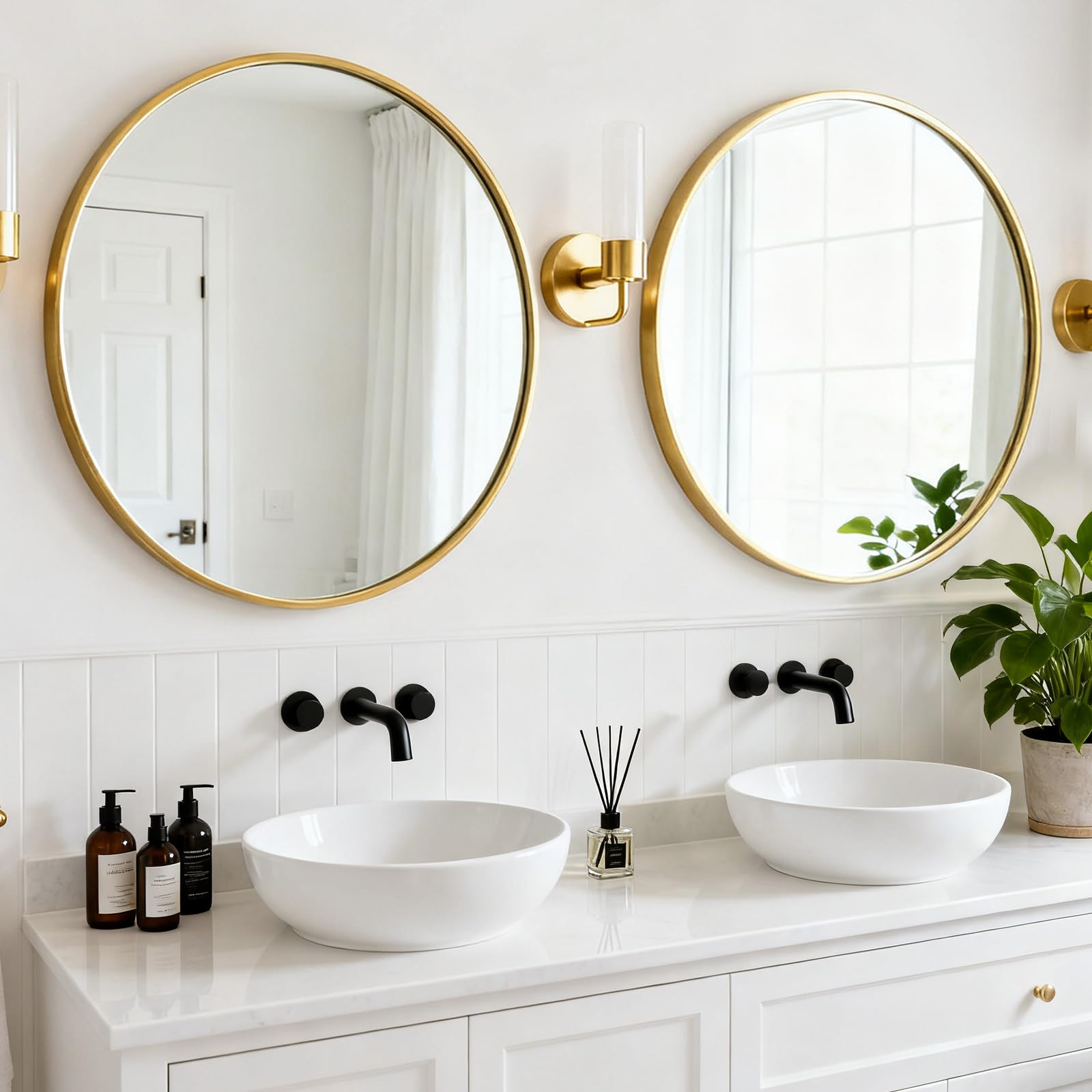 SageNest mirror next to person showing 30 inch scale and ample viewing area benefit