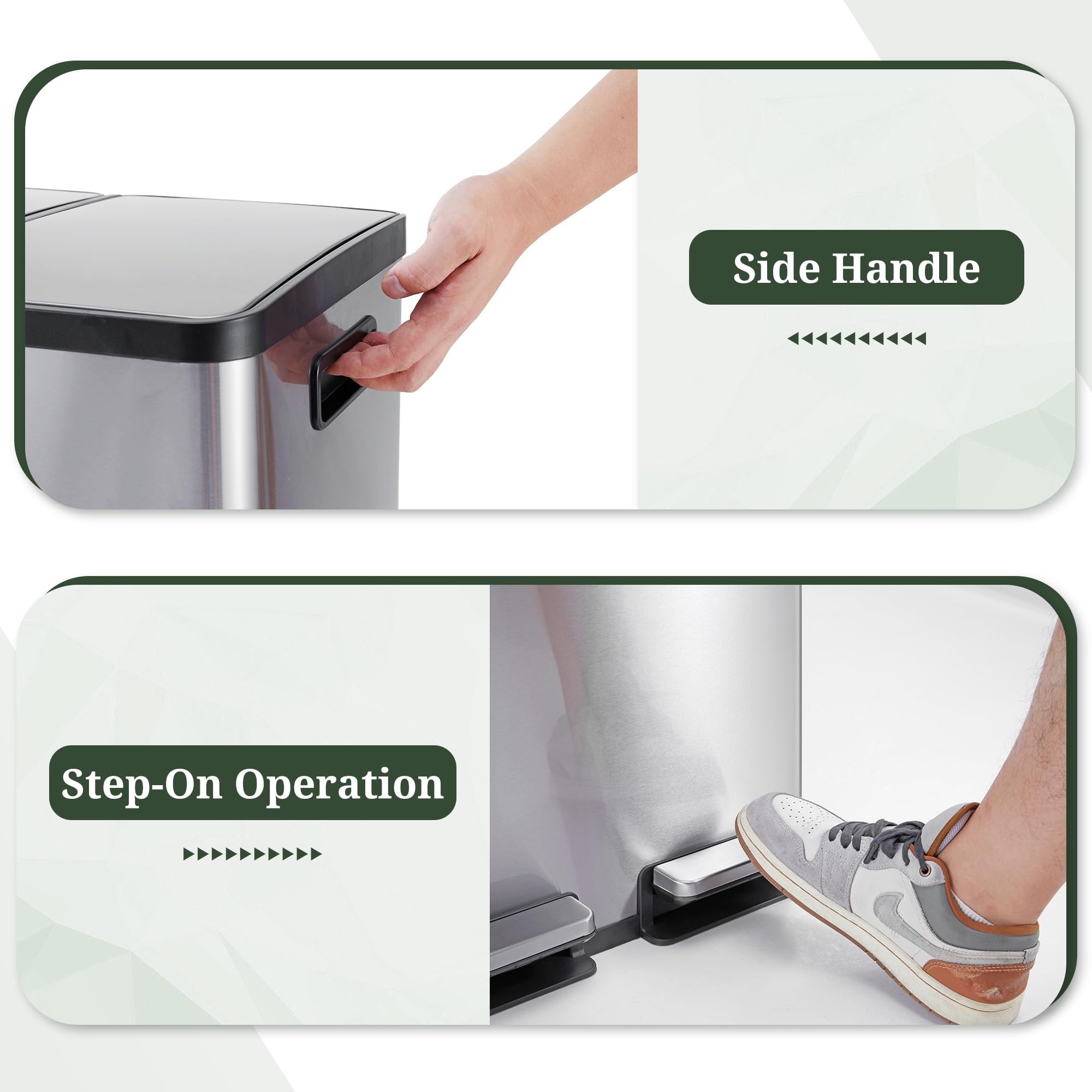 SageNest next to kitchen cabinets showing compact 16‑gallon scale and space savings