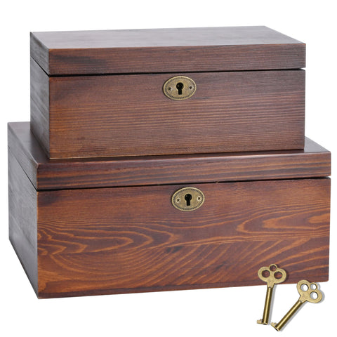 Saijax front view walnut finish showing vintage appeal and protective storage