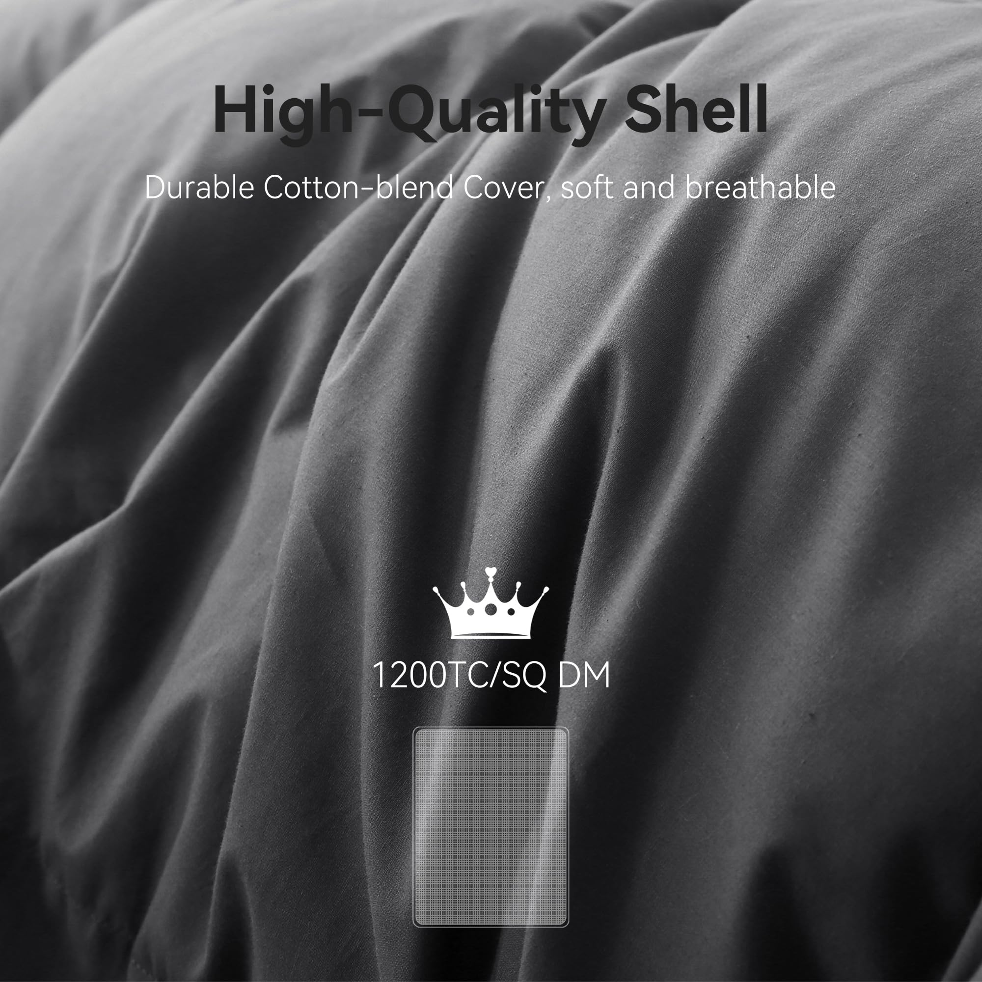 Saisier fill loft detail showing goose down volume for lightweight warmth