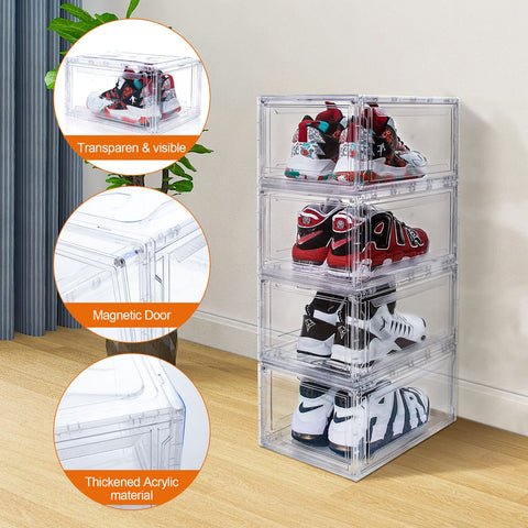 SAISTORY shoe inside box illustrating fit for up to US size 14 benefit