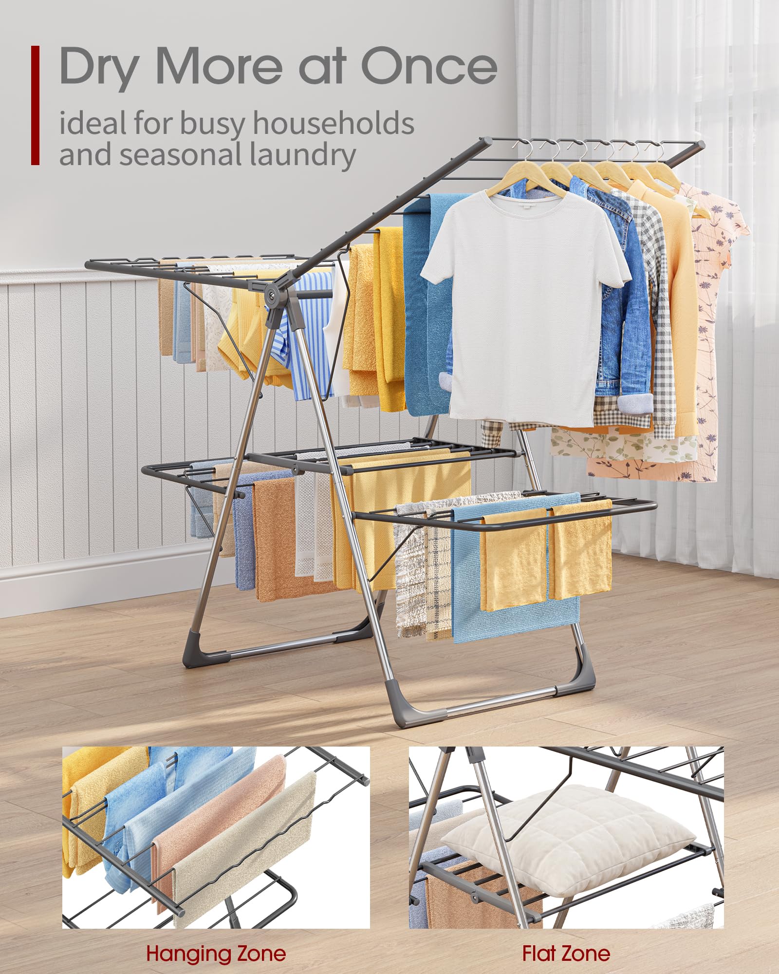 Sakugi adjustable 55.5-inch wings extended for long garments benefit