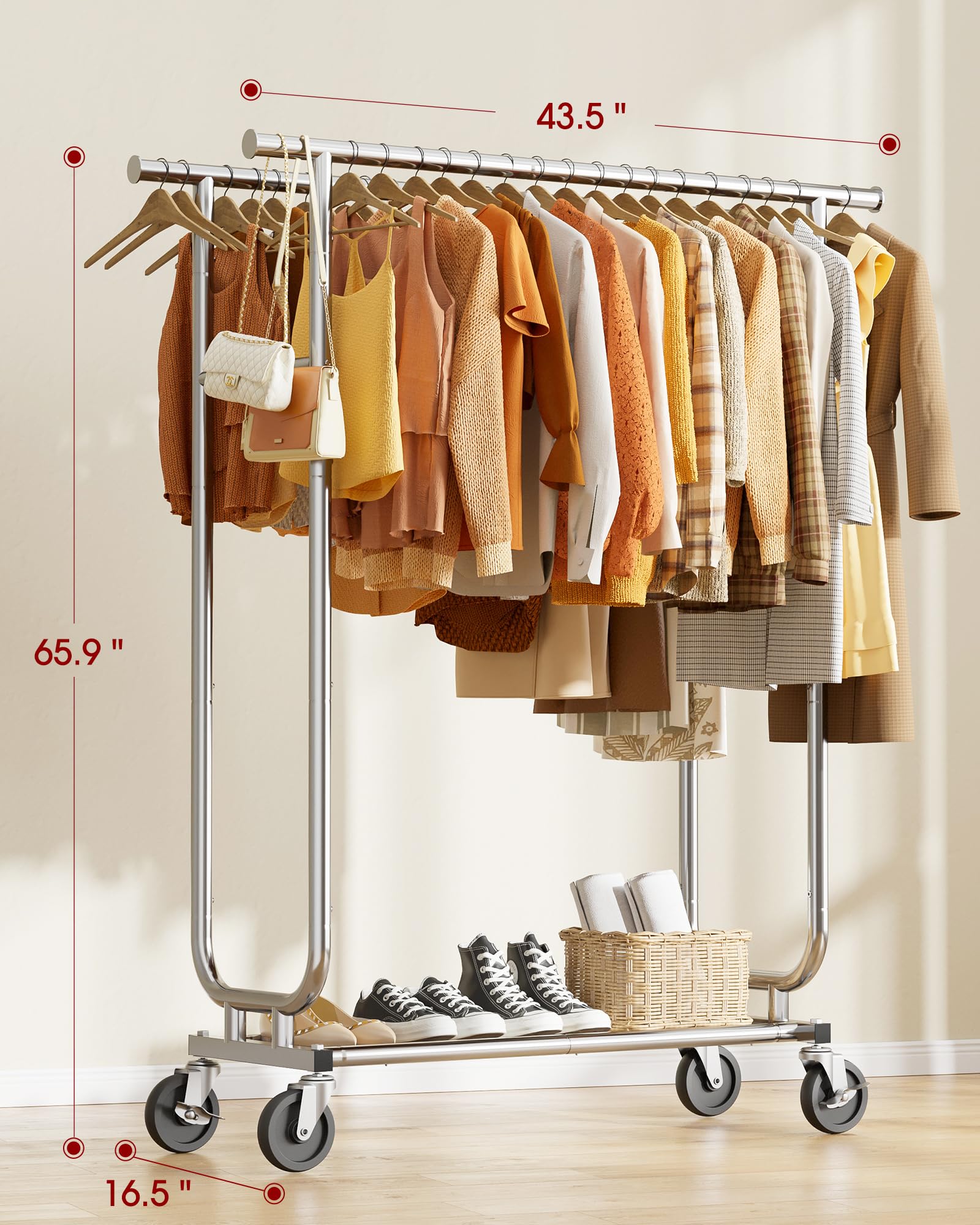 Sakugi bottom shelf holding shoes and boxes for added organized storage