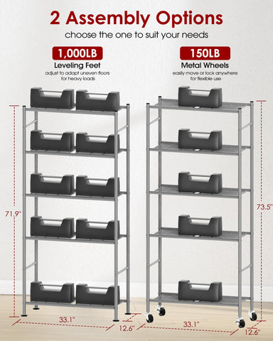Sakugi image showing removable casters and adjustable feet with quick-convert mobility benefit