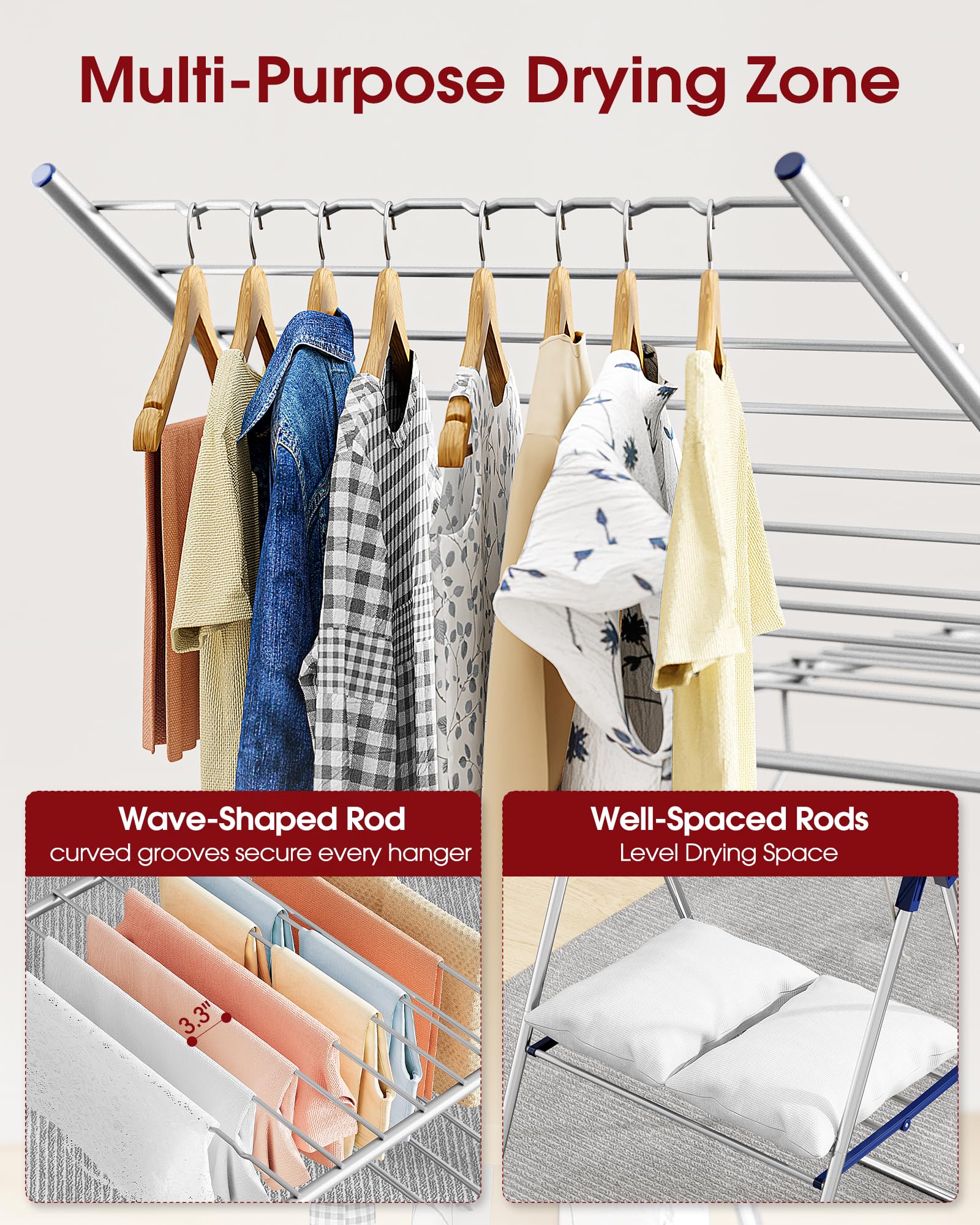 Sakugi folded rack compact for storage saving closet space