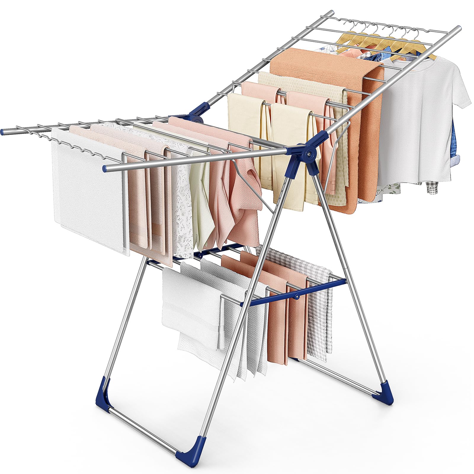 Sakugi front view of assembled rack showing full drying capacity benefit