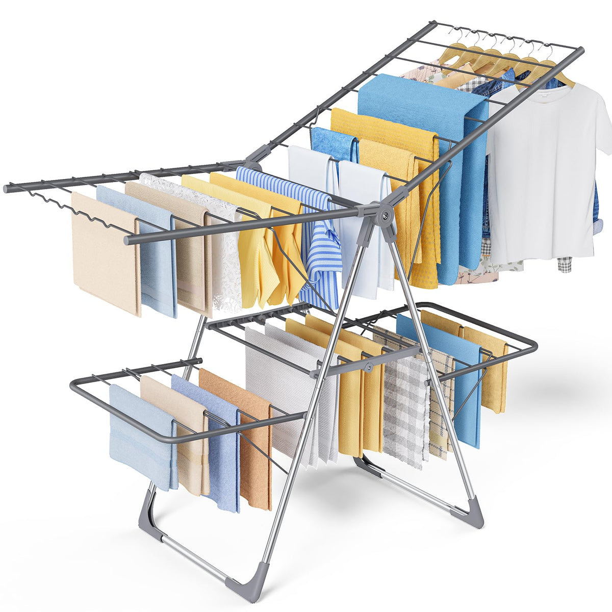 Sakugi front view showing open rack and large drying capacity benefit