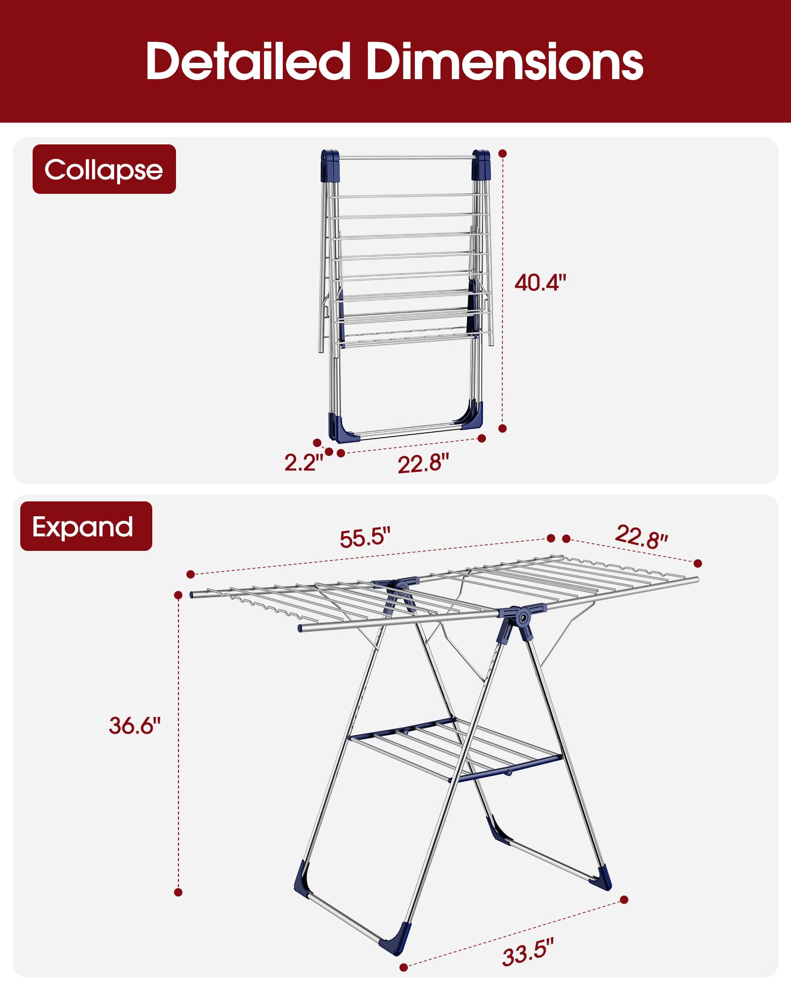Sakugi drying rack in a laundry room enabling space-efficient drying