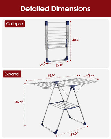 Sakugi drying rack in a laundry room enabling space-efficient drying