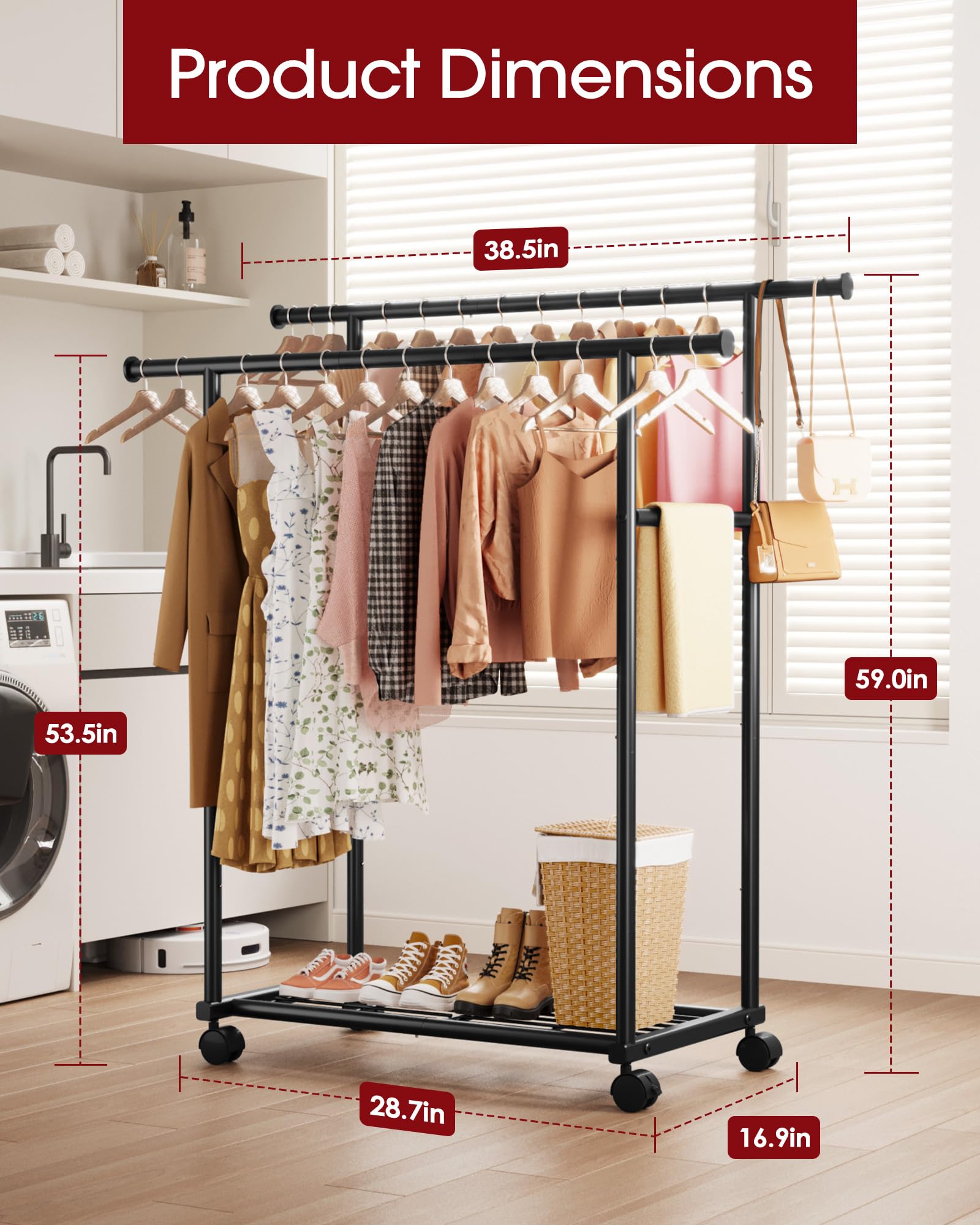 Sakugi mesh shelf close-up showing secure storage for shoes