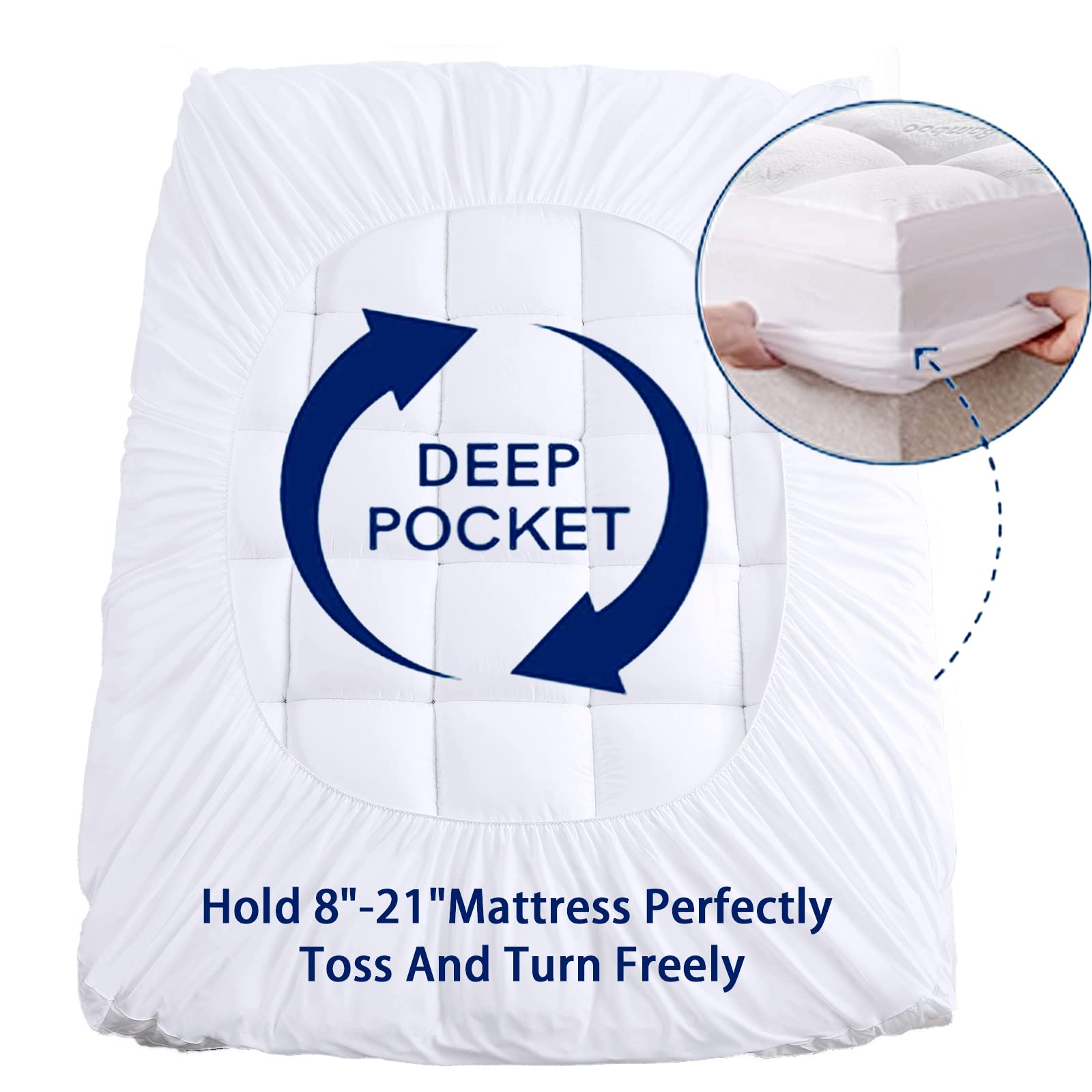 SakuraHome compressed then fluffed topper demonstrating high-loft 1000GSM recovery