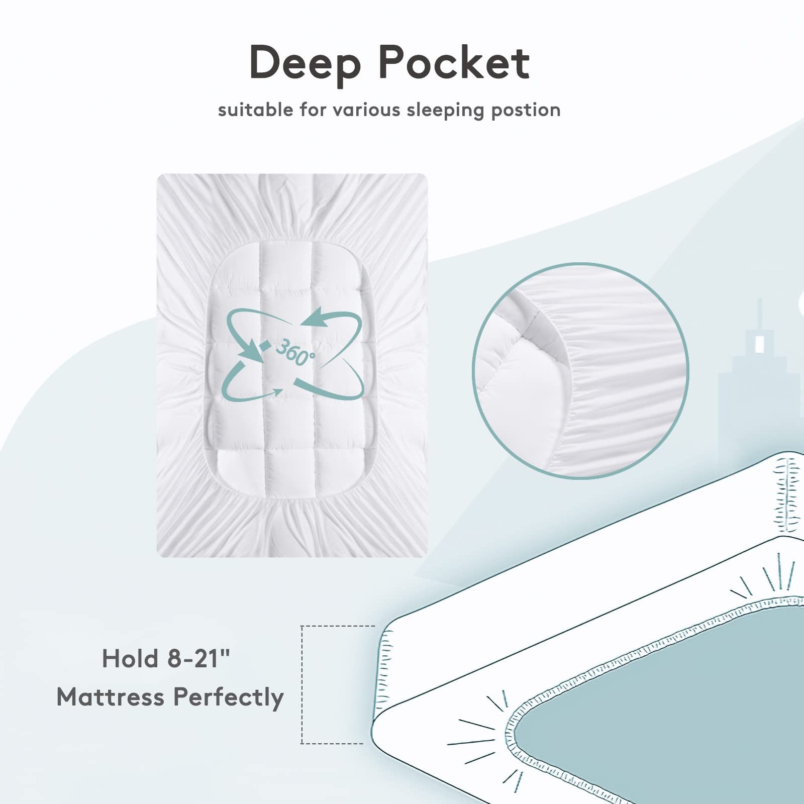 SameBed stretch skirt wrapping around deep mattress for secure fit