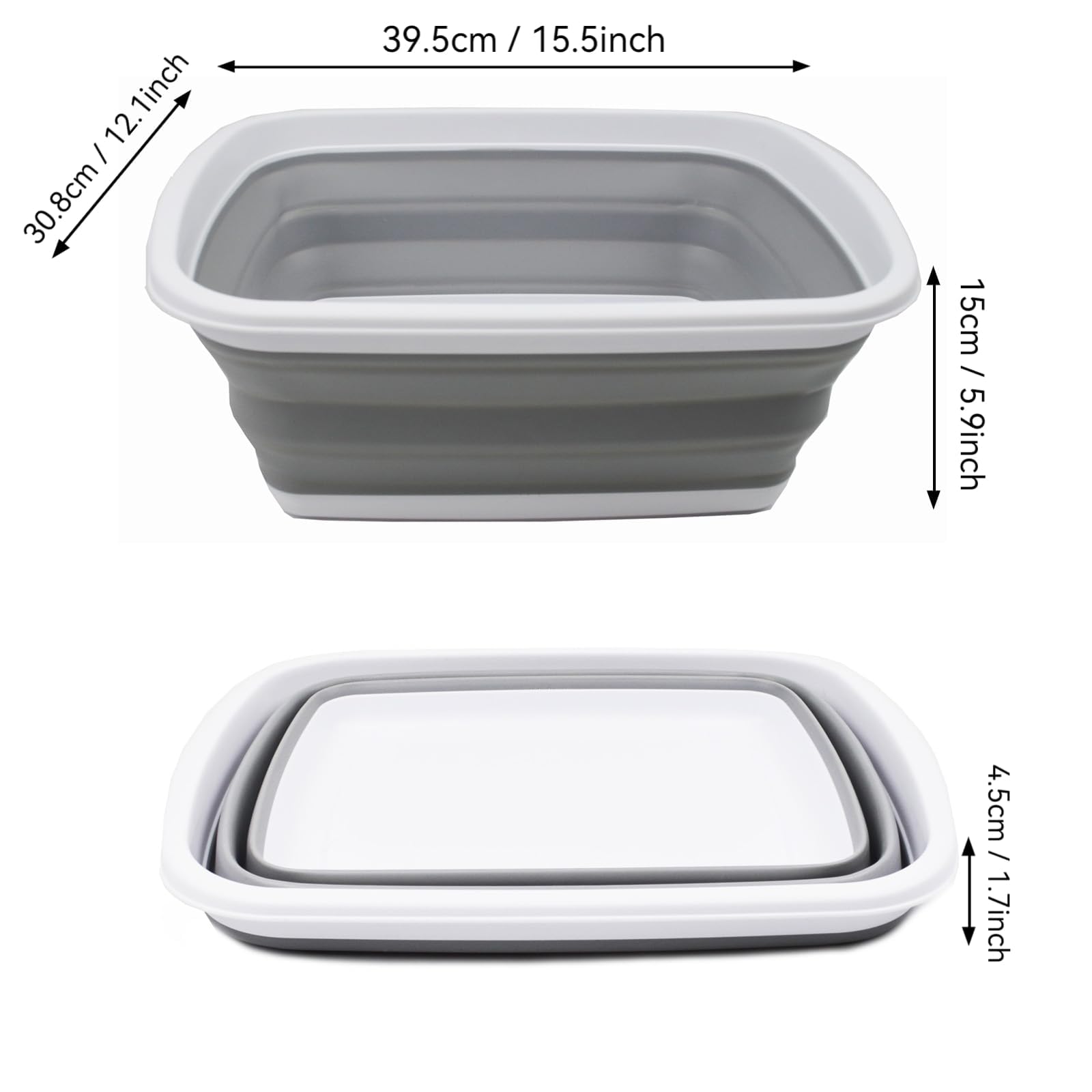 SAMMART tub folded flat for compact storage and space saving