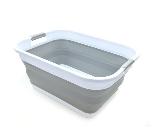 SAMMART front view of rectangular collapsible hamper for organized laundry