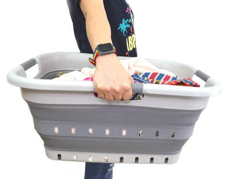 SAMMART basket in car trunk organizing groceries and travel gear efficiently