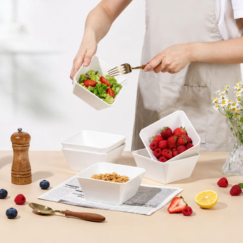 Samsle top view highlighting 5x5 inch bowl size and 16 oz capacity for portion clarity