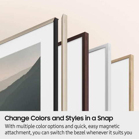 Samsung The Frame Modern Brown in a living room demonstrating cohesive décor impact