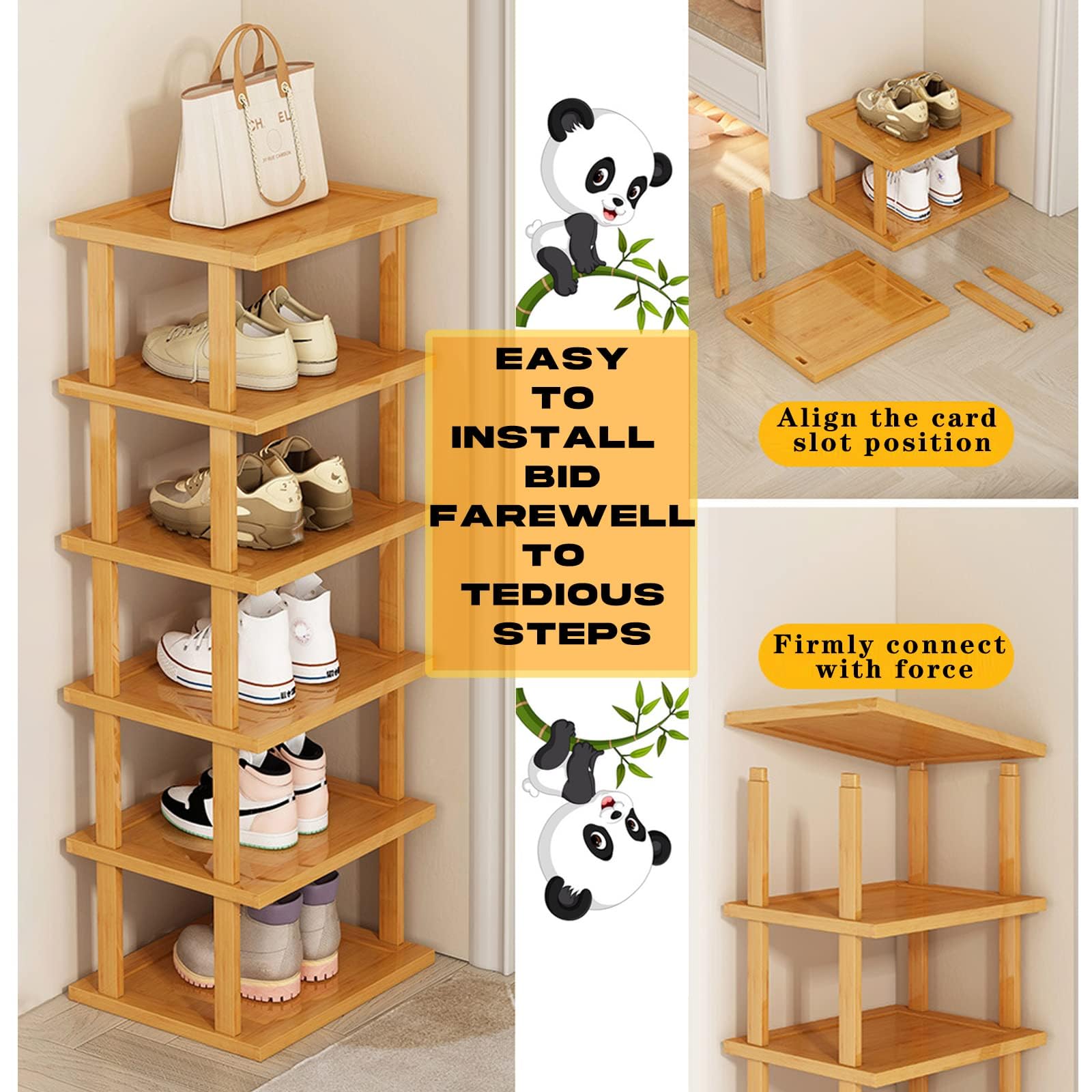 SAN HE bamboo rack in bedroom lifestyle scene showing organized tidy living benefit