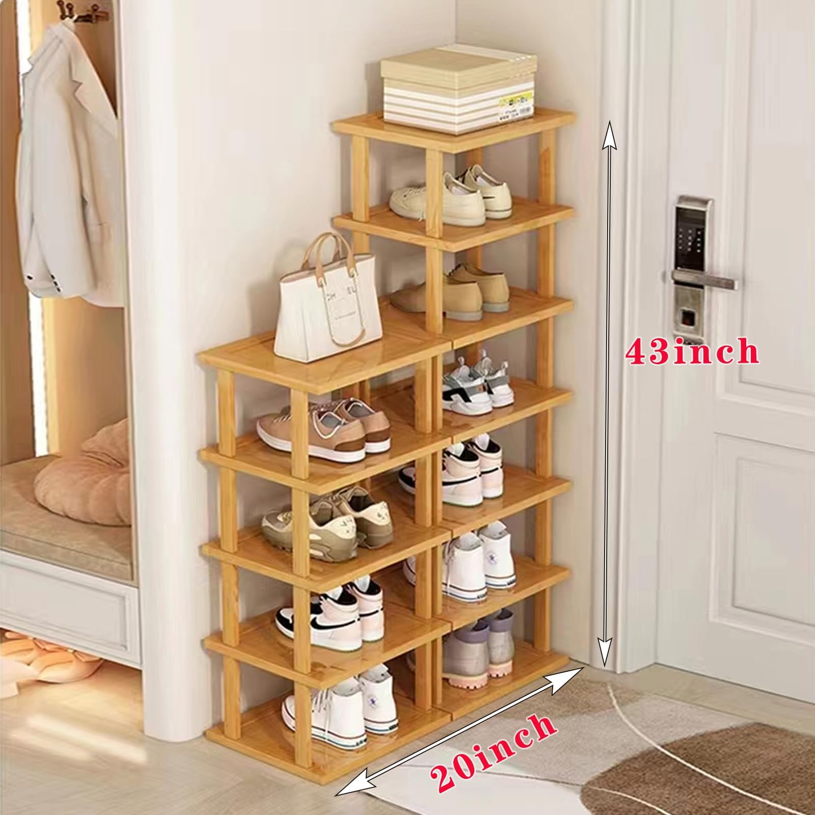 SAN HE rack tucked under wardrobe table showing modular stackable flexibility benefit