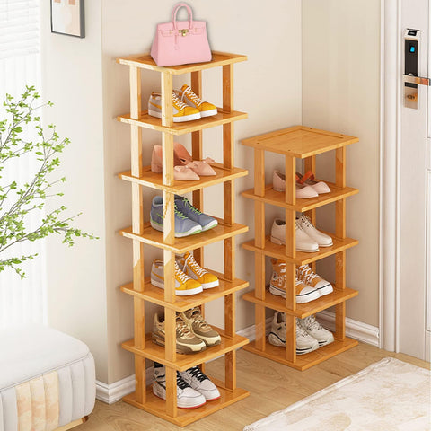 SAN HE rack holding slippers boots and sneakers showing versatile storage benefit