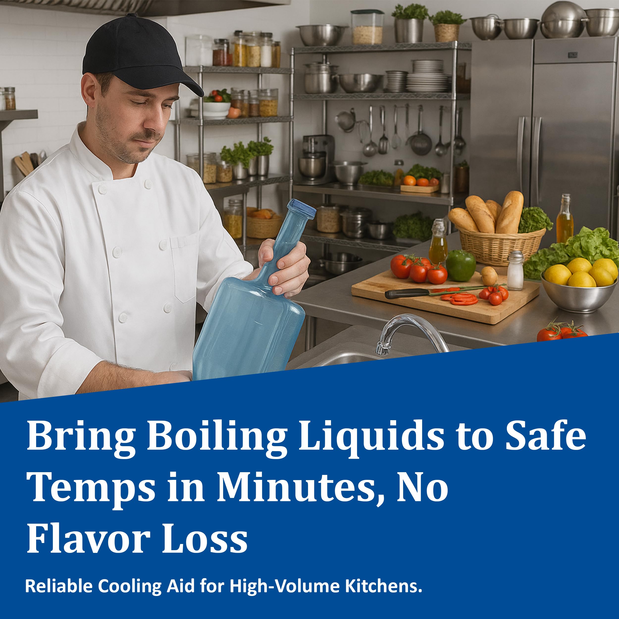San Jamar paddle on prep counter in restaurant speeding cooling workflow benefit