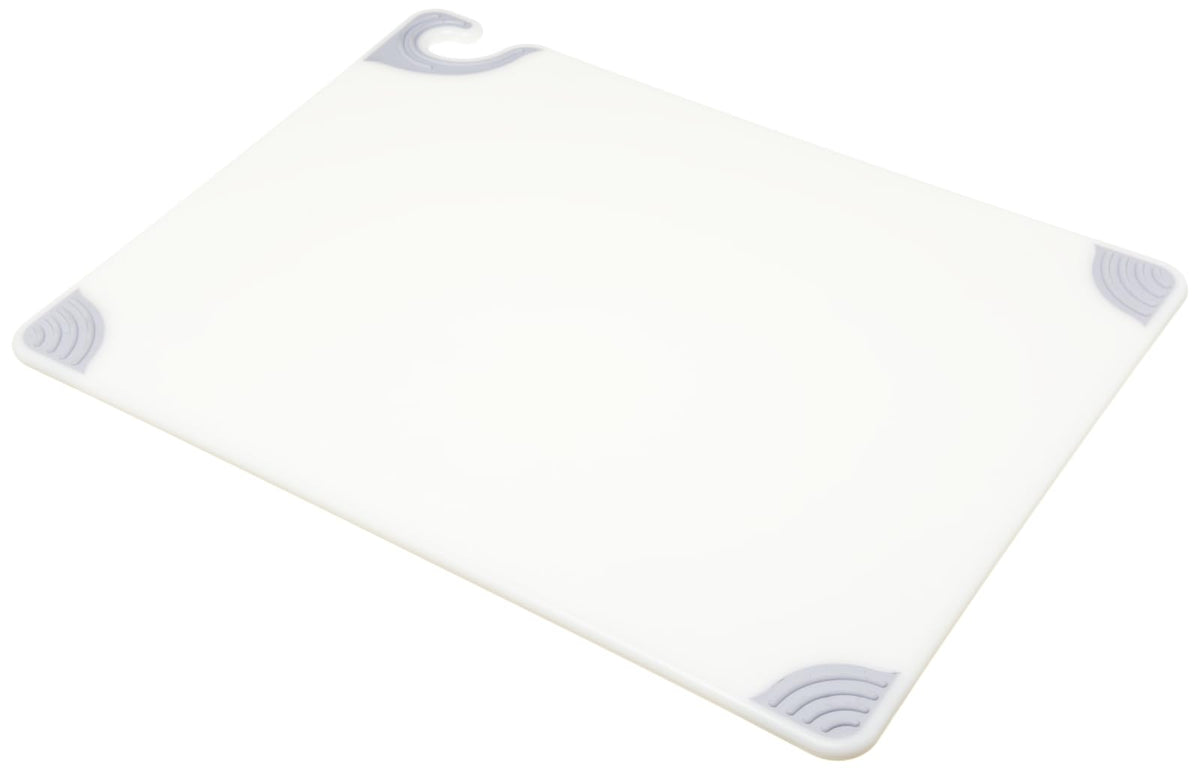 San Jamar front view of white Saf-T-Grip board showing full cutting area and stability